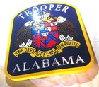 Police Alabama Trooper Motorcycle 3d Routed Wood Patch Plaque