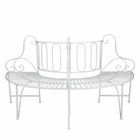 Metal Garden Bench Semi-circle White Tree Wrap Chair Garden Decor Seat