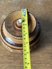 Vintage Mexican Turned Wood Lidded Box Handcrafted Floral Carved Trinket 