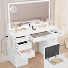 Vanity Set Makeup Table With Large Led Lighted Mirror   11 Drawers Bedroom New