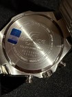 Casio Edifice Men s Solar Chronograph 100m Black blue Dial 43mm Steel