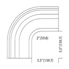 Outwater 1-3 8  H X 5  W Unfinished Red Oak Chicago Bar Rail Corner Molding