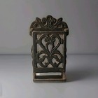 Vintage Ornate Cast Iron Wall Mount Match Holder Safe Kitchen Decor 7  X 4 