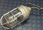 Vintage Industrial Aluminum   Glass Bunker Blast Proof Ceiling Pendant Lamp Loft