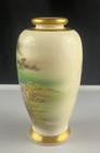 Vintage Hand Painted Satsuma Crackle Glaze Mini Pottery Vase Gold Trim