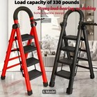 4 Step Ladder Aluminium Folding Ladder Portable   Lightweight Kitchen Step Stool