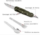 Multipurpose Outdoor Tools Spoon And Fork Set Can Opener With Bag