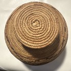 Hand Woven African Lidded Basket Vtg  8 1 2    Nr  45