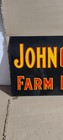 John Deere Farm Implements Porcelain Enamel Sign  36 X 15 Inches 1 Sided