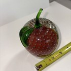 Vtg Red Apple Glass Art Paperweight Perfect Teacher Gift