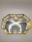 Mirror Glass Vanity Gold Ornate Makeup Vtg Sty Octagonal Perfume Tray