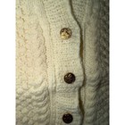 Vintage Kids Cream Cable Knit Sweater Vest Gold Horse Carriage Buttons Ivory 4t