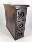 Oak Treadle Sewing Machine 3 Drawer Storage Cabinet With Top Vintage 001
