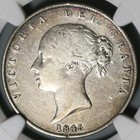 1845 Ngc Vf Victoria 1 2 Crown Great Britain Sterling Silver Coin  21080801c 