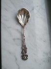 Vintage  Rose Jam Spoon Sterling  Silver Fluted Art Nouv Beautiful 