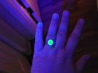 Men s Sterling Vaseline Uranium Glass Ring Unisex Oval Cut 925 Silver