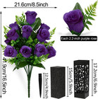 Artificial Cemetery Flowers  Grave Memorial Flowers  Set Of 2 Artificial Rose Bo