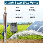 Dc 48v 3  Solar Pump Submersible Pump Bore 500w Deep Well Pump   Mppt Controller