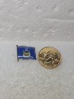 Maine State Flag Enamel Lapel Pin Single Clutch Back