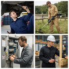 Men   s Utility Coverall Long Sleeve Poly-cotton Workwear  Zipper Pocket Chest