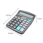 Desk Calculator  12-digit Solar Battery Office Calculator With Large Lcd Grey