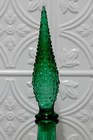 Genie Bottle Empoli Glass Forest Green Wax Bamboo Drip W stopper 22 5  Italy