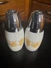 Vintage Pair Of 2 Gemco pyrex corning Butterfly Gold Pattern Salt pepper Shakers