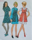 Dress Smock Mini 8 Simplicity 9800 Sewing Pattern Uc Vtg 70s Puff Sleeve Short