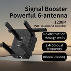 1200mbps Wifi Booster Range Extender With 6 Antennas Dual Band 5ghz  2 4ghz New 