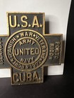 Vintage Spanish American War Grave Marker 1898-1902 Cast Iron
