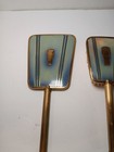 Vintage Art Deco 1920-40s Vanity Set Brush Hand Mirror And Comb Blue And Gold
