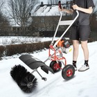 52cc 2 Stroke Gas Power Sweeper Broom Driveway Turf Snow Cleaning Machine Brush