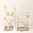 Pawhut Bird Playground  4 Layer Wooden Parrot Play Stand With Accessories