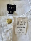 J  Crew White Cropped Lady Jacket Gold Button Blazer Petite 6 Coastal Chic Nwt