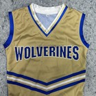 Vintage Youth Wolverines Cheerleading Uniform Set Gold Blue Skirt Top Y-m