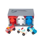 Melissa   Doug Toy Keys And Cars Wooden Rescue Vehicles And Garage - 7pc