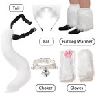 Furry Costume Cosplay Set For Women 3d Toe Beans Gloves Cat Tail Clip Ears Le   