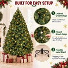 Pre-lit Artificial Christmas Tree Warm White Led Lights 6 7 8 9 Ft Green Hinged