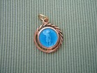 Vintage Catholic Medal St  Michael The Archangel Blue Enamel Gold Finish