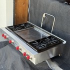 Wolf 48    Range Top  Cooktop- Rt486g 4 Burners   Dbl Griddle- Red Knobs Excellent