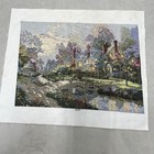Finished Cross Stitch Thomas Kinkade Beyond Spring Gate 11x15 Garden Completed 