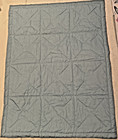 Vintage Handmade Baby Animals Applique Crib Quilt Blanket Blue W  Florals 1980s