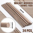 24 Pcs Wooden Dowel Rods Walnut Dowel Rod Sticks Wooden Dowels For Crafts