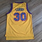 Adidas San Francisco Warriors Curry 30 Hardwood Classics Jersey Youth Medium