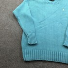 Vintage Ralph Lauren Country Sweater Women Medium Blue Cotton Knit Crewneck Logo