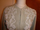 Vintage 1960s   1970s Sage Green Beaded Cardigan Jacket     Women s Xs