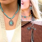 24pcs Turquoise Charms Western Charms For Jewelry Making Vintage Antique Silv   