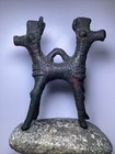 Ancient Luristan Bronze Pendant Doublehead Horse From Estate Of Dina Recanati  4
