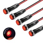 5pcs 8mm Led Indicator Light  Waterproof Ip67 Metal Pilot Lamp  Red Signal Light