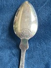 2 Antique American Coin Silver Spoons Marked P  Martin Shell Backs Monno 6 In